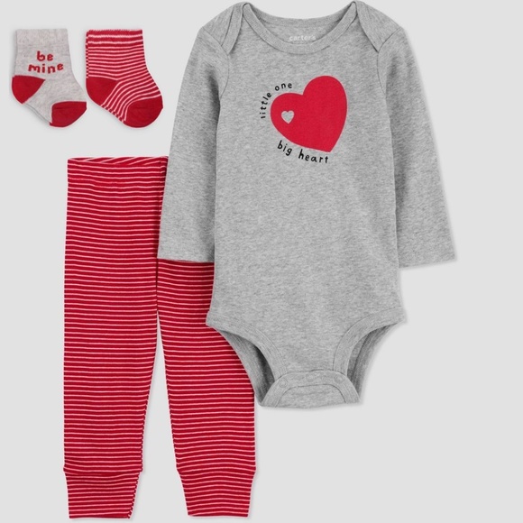 Carter's JOY Baby 2pc 9m Valentine's Day Bodysuit & Pants Set w/ Socks NWT - Picture 1 of 4